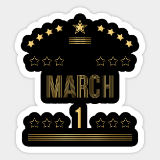 March 1 Sticker